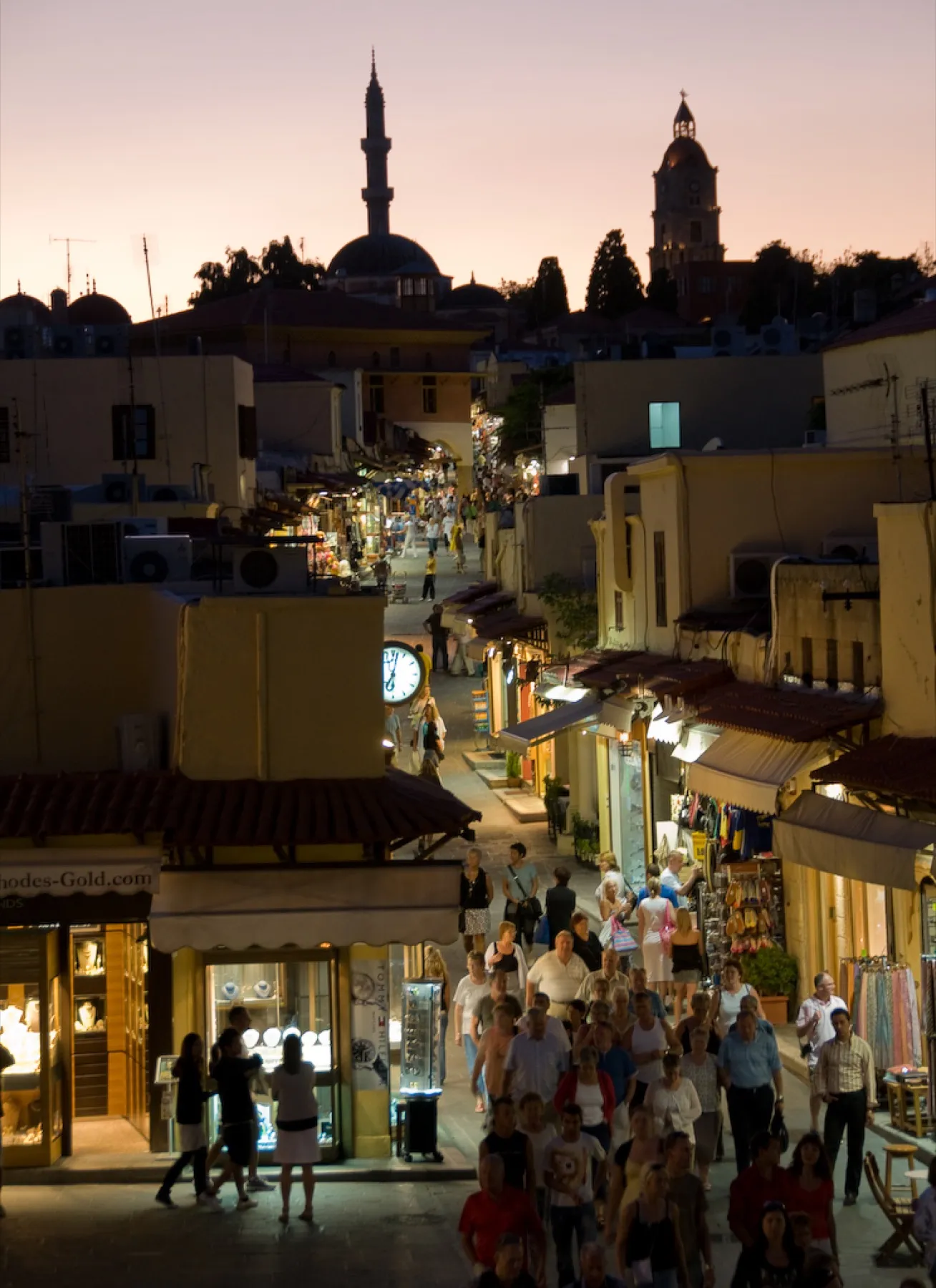 Rhodes town by night